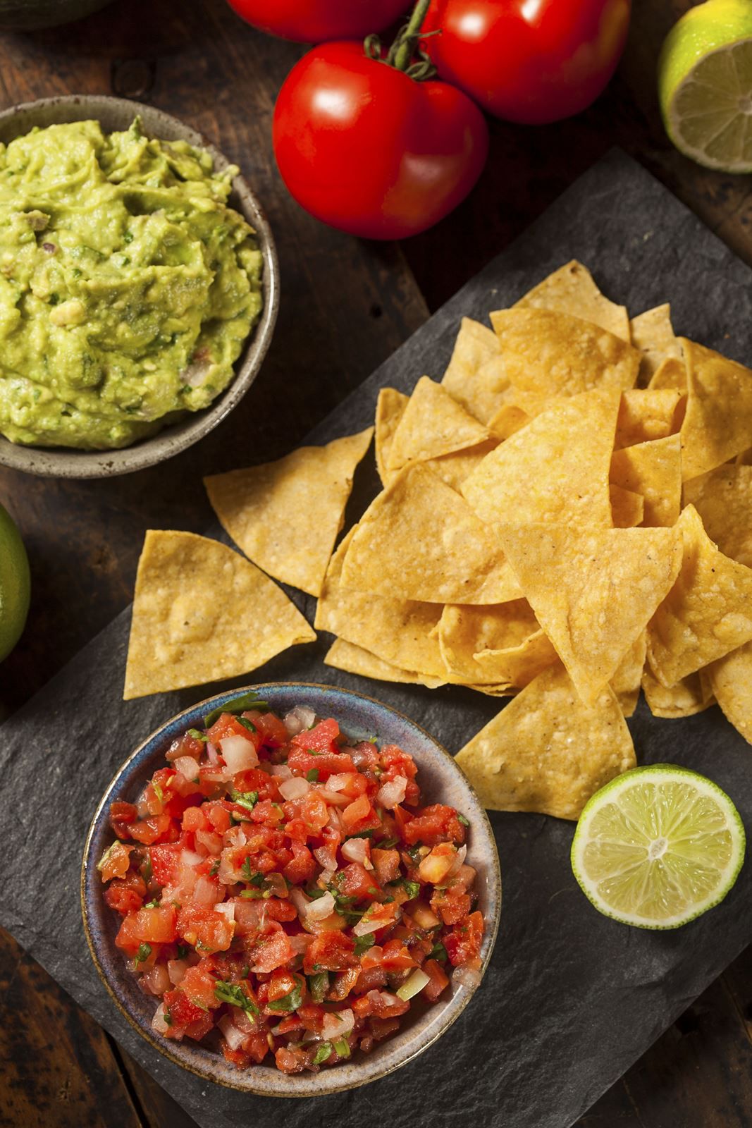 Homemade Pico De Gallo Salsa and Chips Ready to Eat MESA Mexican Grill